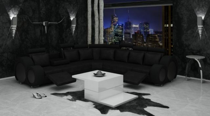 Textile SOFA with USB DESIGNERSOFA Suite Leather Corner sofa Living landscape ECK new