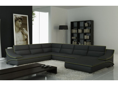 Leather sofa Couch Living landscape Corner sofa Corner Suite Design Modern Sofa