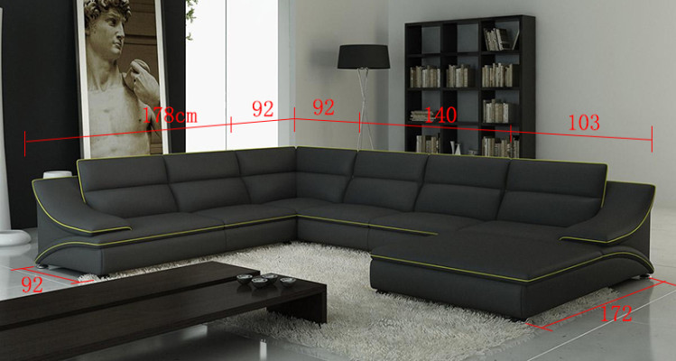Leather sofa Couch Living landscape Corner sofa Corner Suite Design Modern Sofa