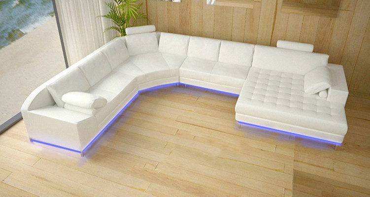 Leather sofa Couch Living landscape Corner sofa Corner Suite Design Modern Sofa new