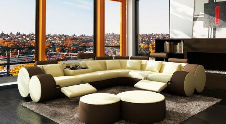 Designer leather sofa with usb sofa leather couch Corner sofa Living landscape custom-made