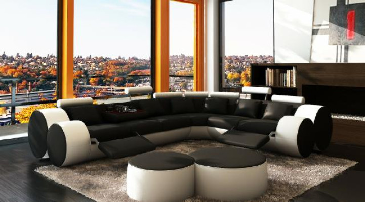 Designer leather sofa with usb sofa leather couch Corner sofa Living landscape custom-made