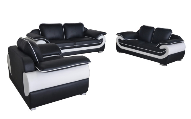 Sofa Couch Seat Complete Group Set Leather Suite 3+2+1 Set + USB new Upholstery