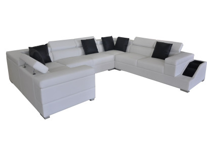 Leather sofa USB Living landscape Corner sofa Corner Suite Design Sofa Couch new