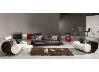 LEATHER SOFA Leather COUCH 3+2+1 with USB UPHOLSTERY SET DESIGNER SOFA new Suite