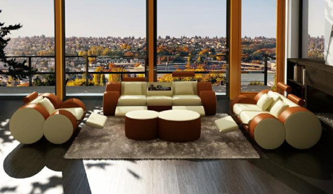 Leather Sofa 3+2+1 with USB Relax Couch Sofa set Couch set Upholstered set