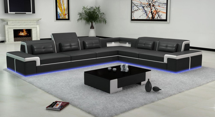 Corner Leather Modern XXL Couch Living landscape Couches Sofas Sofa L-shape B2021 Table