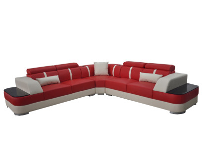 Leather Sofa Living landscape Suite Design Modern Corner Sofas Luxury L-shape G8026B