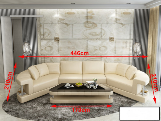 Living landscape Trapezoid Shaped Round Corner sofa Sofa Round Couch Upholstery U-shape + USB