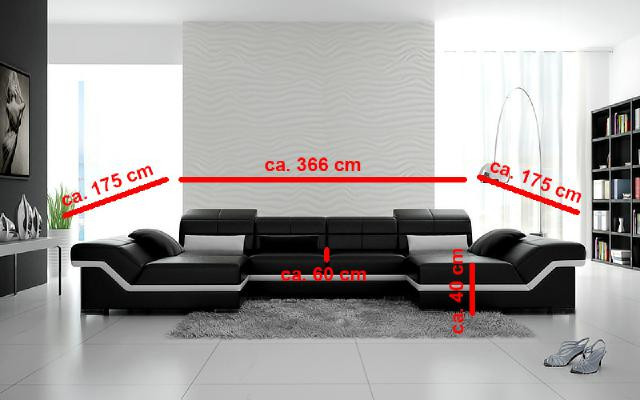 xxl leather sofa with USB Corner sofa Living landscape Big Couch leather set Upholstery new