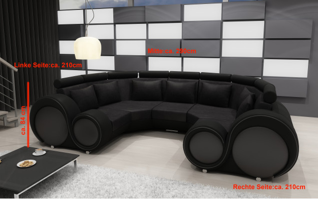 Living landscape Textile Couch Microfiber Upholstery Set XXL new Sofa Fabric USB