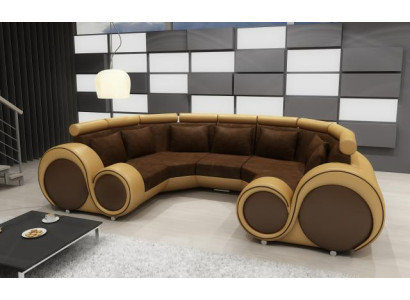 Living landscape designer sofa textile couch + USB microfiber upholstery set XXL