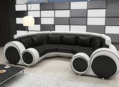 XXL Living landscape leather sofa Design Upholstery Suite Couch Corner sofa Big Sofa +USB
