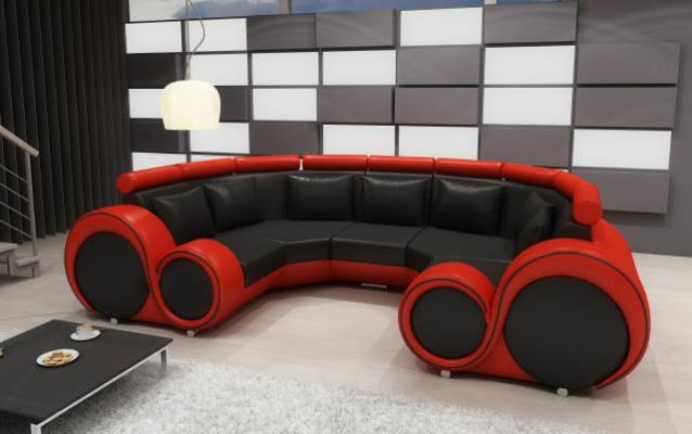 XXL Living landscape leather sofa Design Upholstery Suite Couch Corner sofa Big Sofa +USB