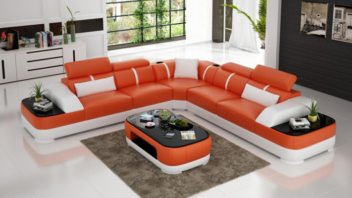 Leather Sofa Upholstery Seat Corner Sofa Decor Suite Living landscape living room