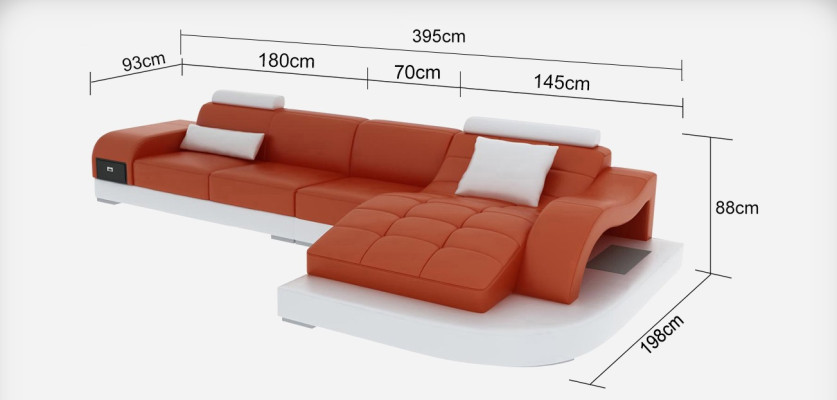 Corner Sofa Upholstery Table Couches Sofas Living landscape + USB Luxury Suite Corner
