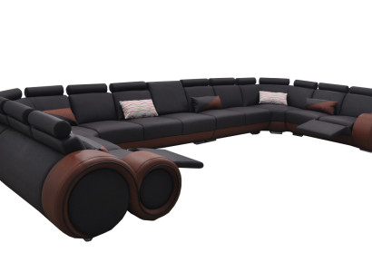 XXL Couch Big Corner Sofa Leather Corner Suite Landscape Corner Upholstery Living