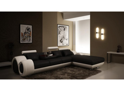 Patented design Corner sofa Sofa Couch Upholstery Leather Corner Living landscape BERLINs