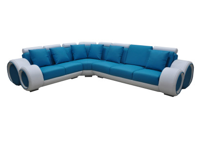 Design Leather Upholstery XXL Seat Room Corner Living Sofa Couch Designer