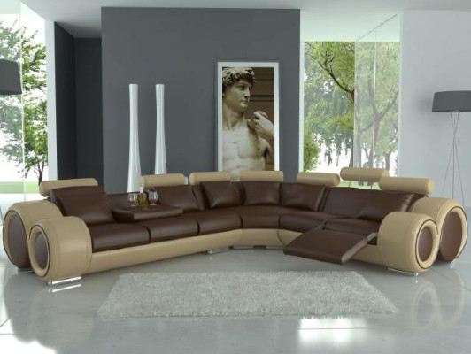 Corner sofa Berlin Corner sofa +USB Upholstery Living landscape Corner Suite relaxation function