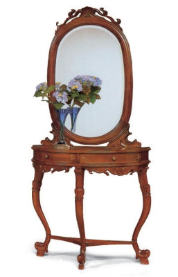 Italian Furniture 2-piece Set Furniture Style StileElisa Console table Mirror Wood new