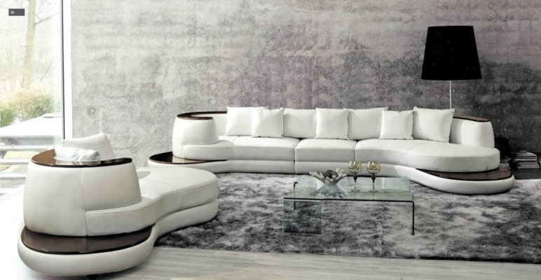Round sofa Designer Corner sofa Sofa Couch Upholstery Leather Suite Living landscape Royal