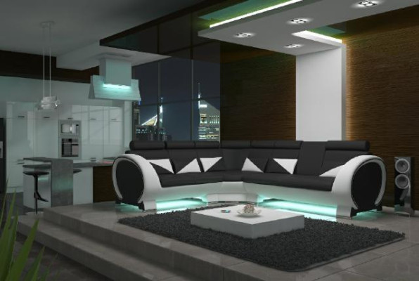 Corner sofa with USB Leather sofa Leather set Corner sofa Design Sofa Leather Couch "VIGO"