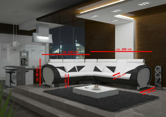 Corner sofa with USB Leather sofa Leather set Corner sofa Design Sofa Leather Couch "VIGO"