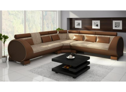 Corner sofa VIGO Sofa + USB Corner suite Leather sofa Leather Textile Fabric LT01 Corner sofa