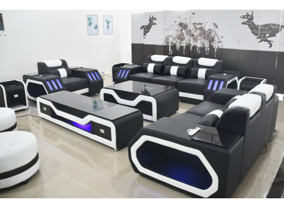 Sofa set Set 3+2+1 Seater Coffee table Suite Design Modern 4-piece Modern