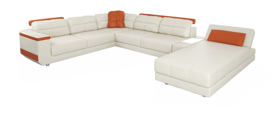 Corner sofa U-shape Sofa Couch Textile Sofas Design Living landscape Bed function Leather