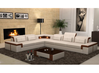 Leather sofa Couch Living landscape Corner sofa Corner Suite Design Modern Sofa B2021