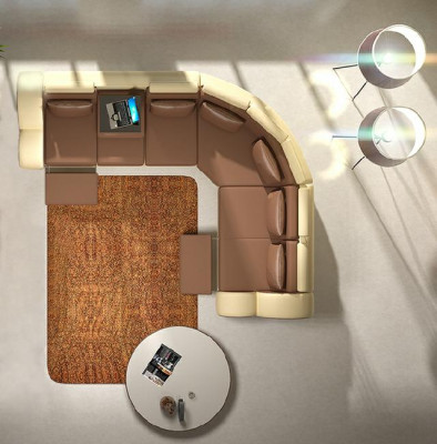 Leather Sofa with USB Design Sofa Leather couch Living landscape Corner sofa "BERLIN"