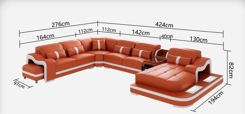 Sofa Leather Sofa Couch Living landscape Corner sofa Corner Modern Design Suite