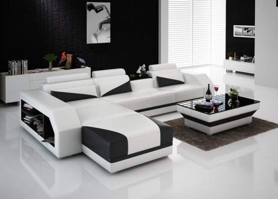 Leather Corner Sofa with USB,Upholstery Couches Sofas Living landscape Luxury Suite Corner