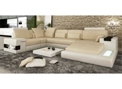 Corner sofa Sofa U-shape Leather sofa Couch Living landscape Design Modern Sofa