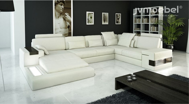 Corner sofa Living landscape U-shape Sofa Corner sofa Couch Design Upholstery new