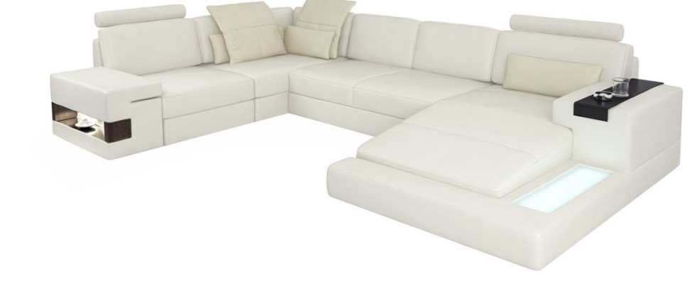 U-shape Sofa Couch Design Upholstery Modern Textile new Living landscape Leather Corner sofa