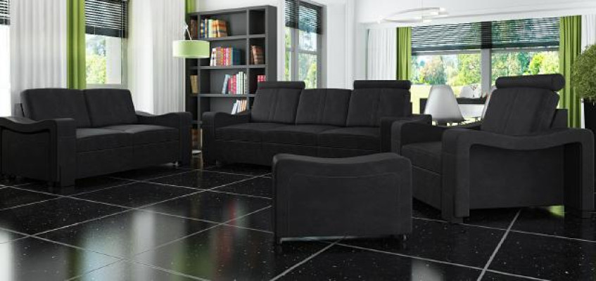 Sofa set Textile Upholstery Sofa with USB Suite Fabric sofa 3+2+1 Living landscape