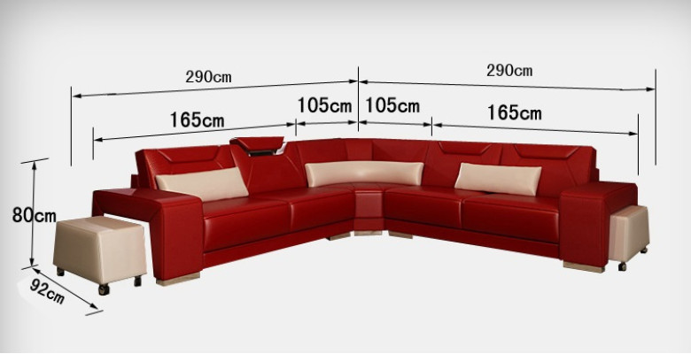 Leather sofa Couch Living landscape Corner sofa Corner Suite Design Modern Sofa F3011B