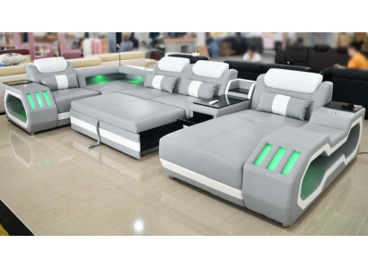 Gray new sofa U-shape fabric sofa couch living landscape design modern leather sofas