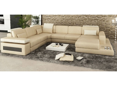 Designer Couch U-shape Corner sofa Upholstery Couch Leather Living landscape new