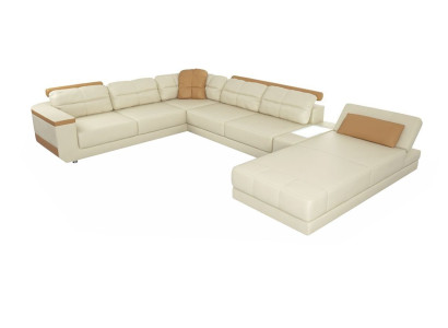 Designer Leather Fabric Seat Modern Corner sofa U-shape Living room Design Couch Upholstery