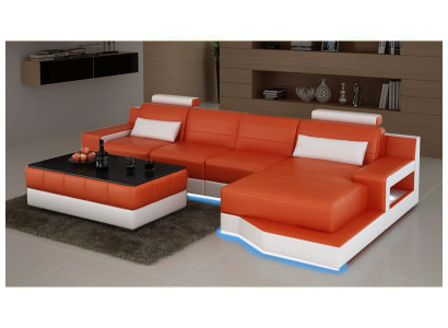 Leather sofa sofa USB living area bed function new Echsofa new custom-made