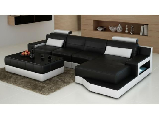 Leather sofa sofa USB living area bed function new Echsofa new custom-made