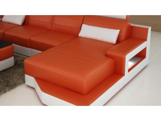 LEATHER SOFA Corner sofa made-to-measure SOFA USB Living landscape Bed function Suite
