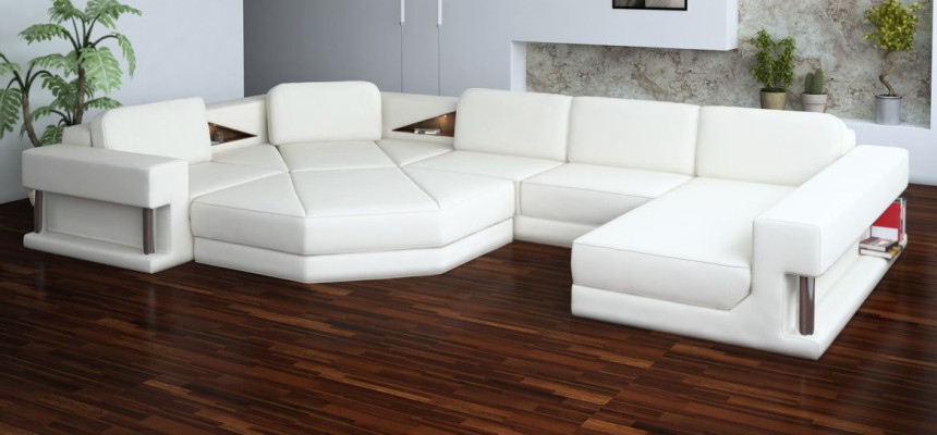Living landscape Design Corner sofa Leather Corner U-shape Sofa Couch Upholstery Suite new