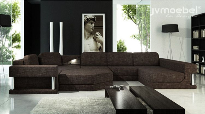 Living landscape U-shape Bed function Textile Fabric Big Corner sofa Sofa Upholstery Couch