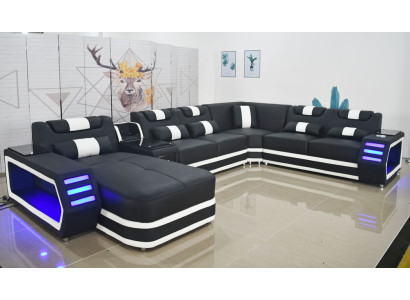 Living landscape Couch Textile Leather Sofas Upholstery Corner sofa Design Corner sofa U-shape