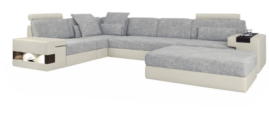Living Room L-shape Modern Design Sofa Sofas Sitting Area with Stool Wohnlanschaft Furniture